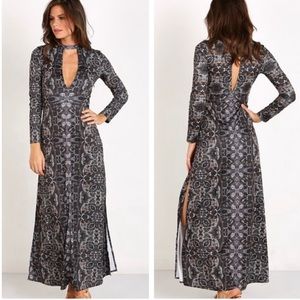 Free People Cabaret Maxi Dress Long Sleeve XS Slit